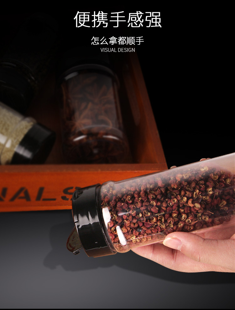 调味瓶塑料蝴蝶双翻盖食品级控量撒料瓶烧烤外卖便携调料胡椒粉瓶详情7
