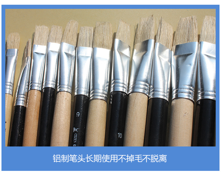 Chengzhen venta directa de fábrica pólo negro pólo blanco pincel de aceite cerdas de cerdas pincel de acrílico pincel de pincel duro solo pincel de pintura pic 13