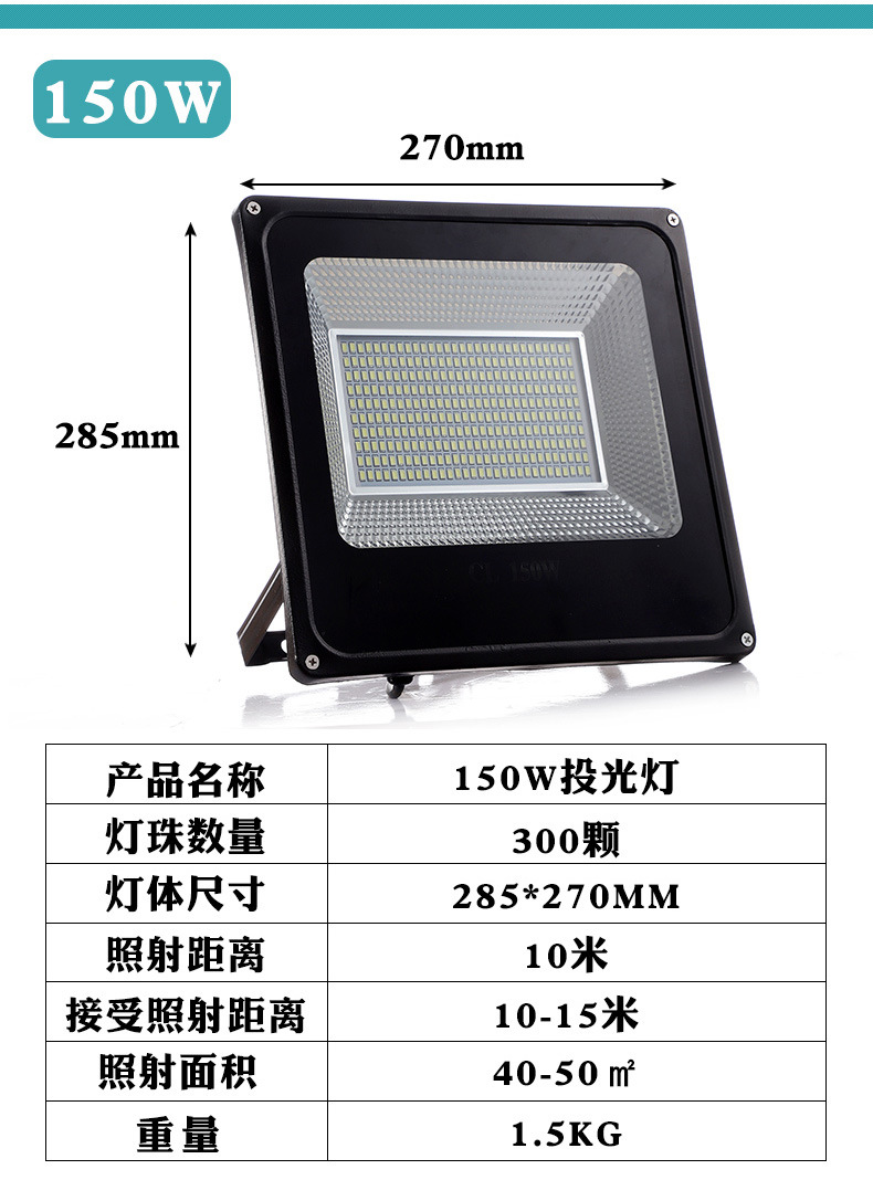 led投光灯 400W 300W 500W散光泛光灯100W 150W 200W户外投射灯详情12