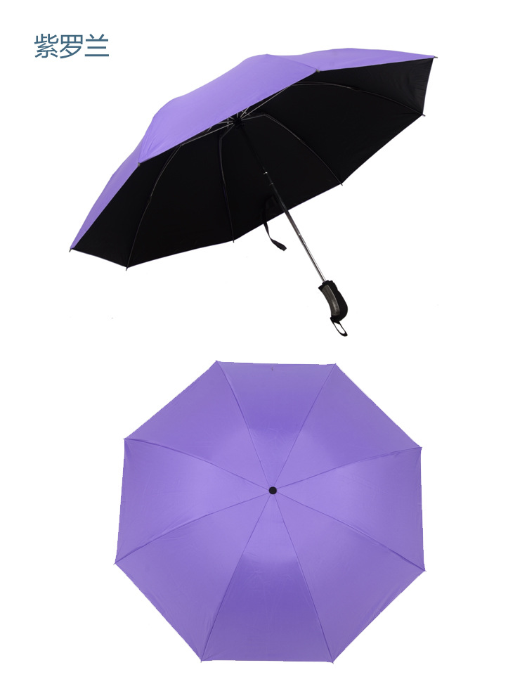 Wholesale creative three-fold umbrellas, fully automatic reverse umbrellas, folding black rubber sun umbrellas, outdoor car umbrellas, sunshade umbrellas pic 23