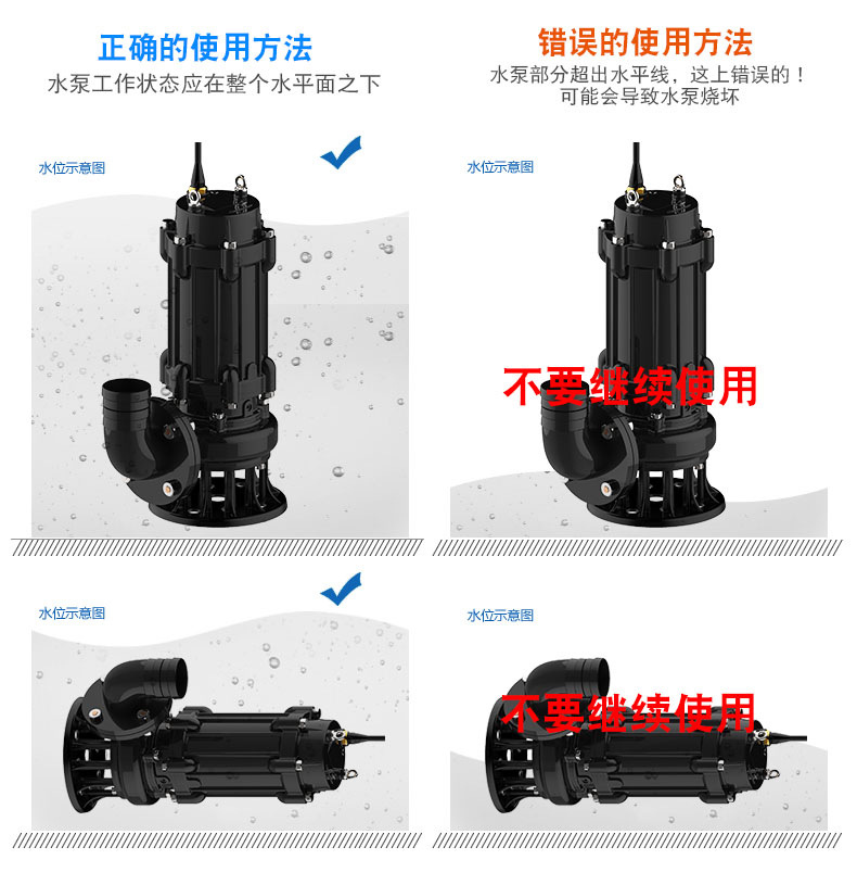 无堵塞潜水排污泵 高杨程工程潜水泵 大流量污泥化粪池抽粪污水泵详情14