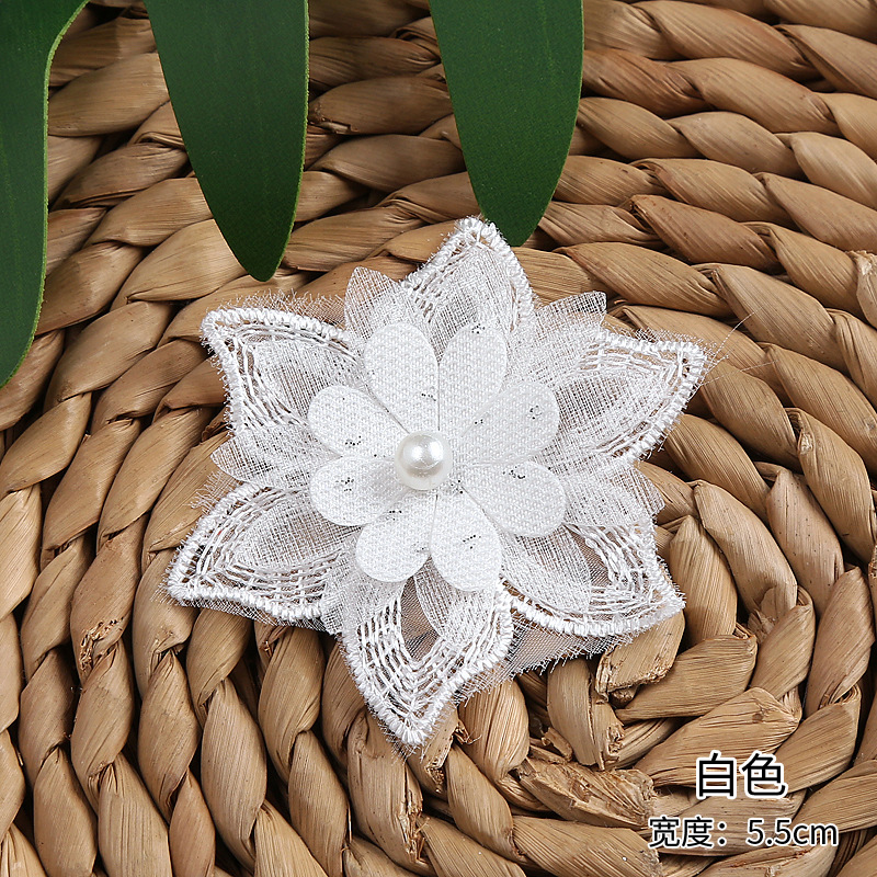 New multi-color three-layer three-dimensional beaded organza flower three-layer organza lace accessory clothing accessories pic 13