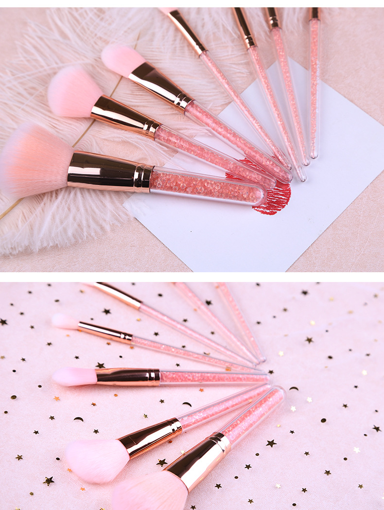 ZOREYA腮红眼影刷套装粉色水晶收纳包化妆工具美容护肤彩妆化妆刷子粉底刷组合详情28