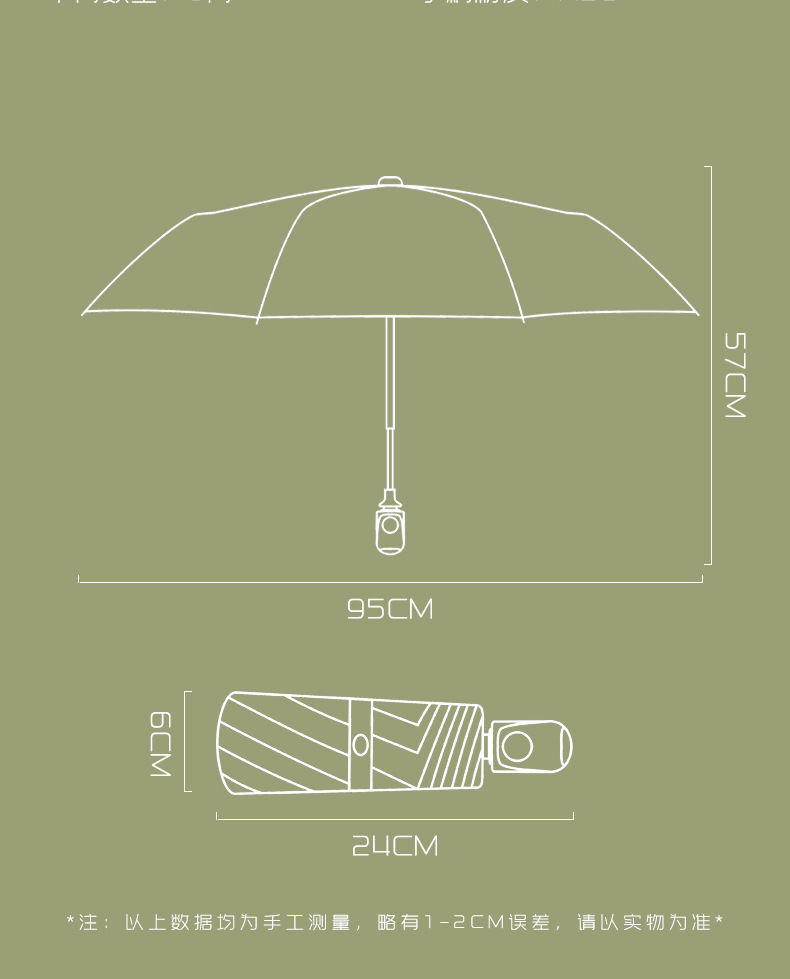 五折自动太阳伞雨伞女防晒防紫外线遮阳伞小清新晴雨两用伞折叠伞详情12