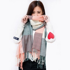Factory direct sales of new imitation cashmere scarf for women, Korean version for autumn and winter warmth cashmere solid color gift scarf shawl pic 6