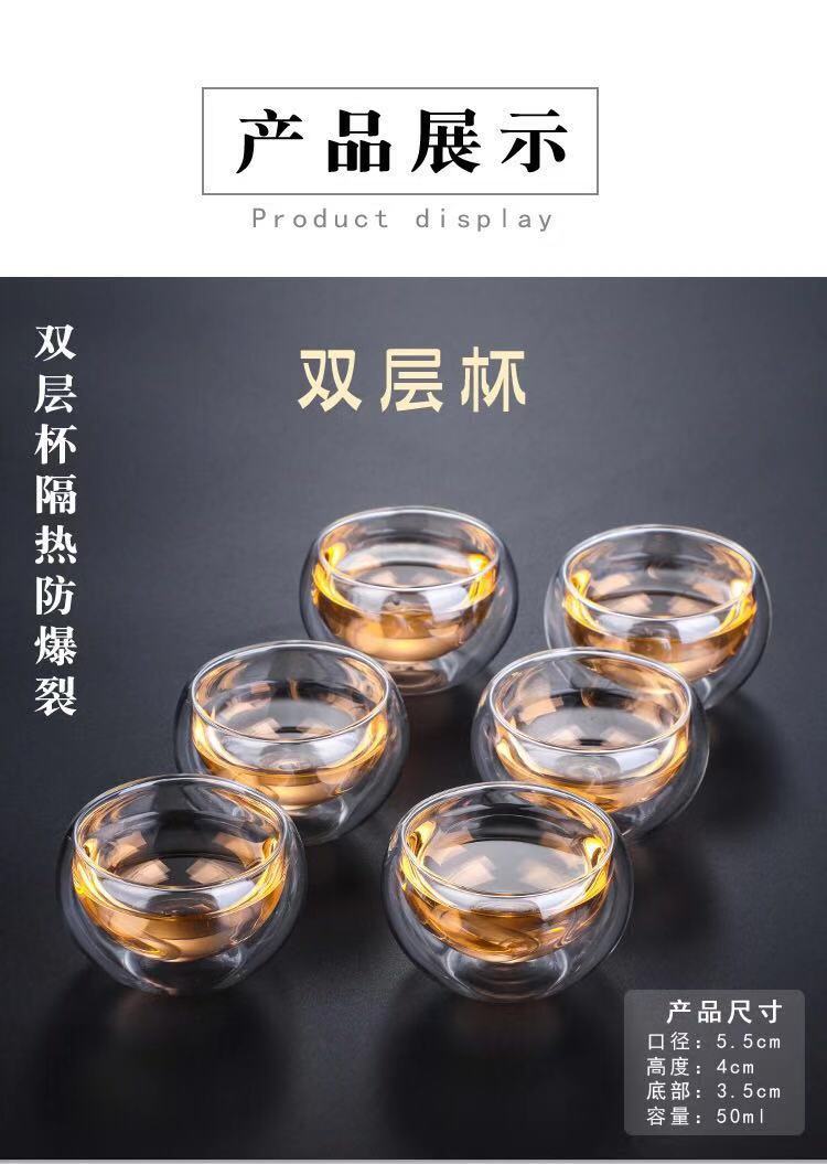 Factory wholesale of glass small tea cups, tea tasting cups, magnolia cups, heat-resistant Gongfu tea cups, thickened small tea cups with handles pic 5