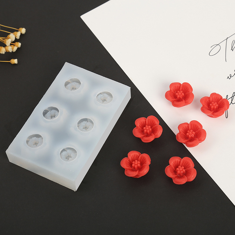 六连小梅花模具DIY香薰蜡烛摆件滴胶翻糖巧克力蛋糕装饰硅胶模具详情6