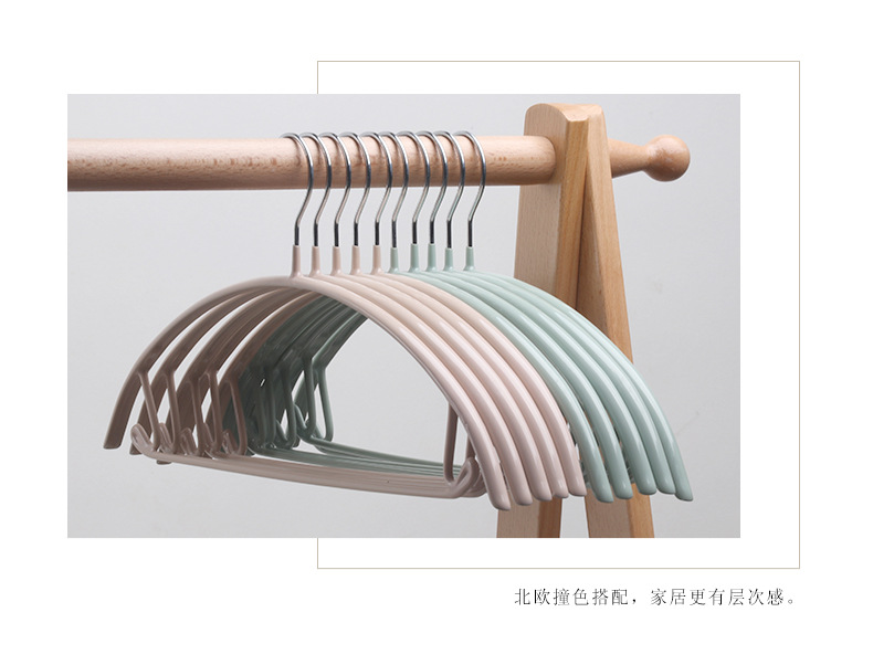 家用浸塑半圆衣架带挂钩金属防滑成人衣服架子无痕晾晒内衣服装店详情16