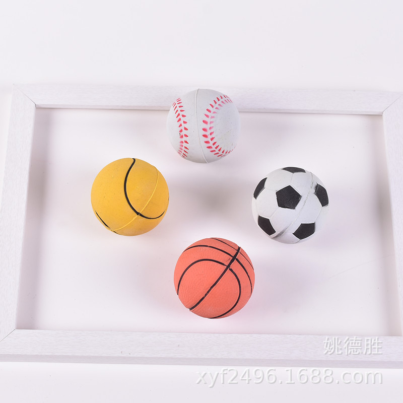Factory direct sales 6.3cm rubber foam dog biting pet elastic children stress-relieving throwing toy balls pic 14