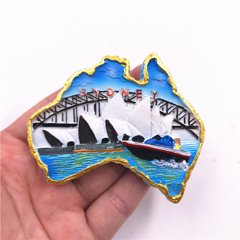 Australian Sydney and Melbourne logo refrigerator sticker resin magnetic creative tourism souvenir export 3D stereoscopic pic 5