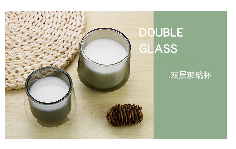 Double-layer colored glass cups, tea brewing cups, household drinking cups, multiple specifications available, high borosilicate heat-resistant milk cups pic 23