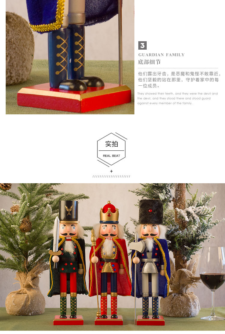 New mixed batch 38CM European-style cape Christmas hotel decoration item, holiday gift Nutcracker puppet figure pic 7