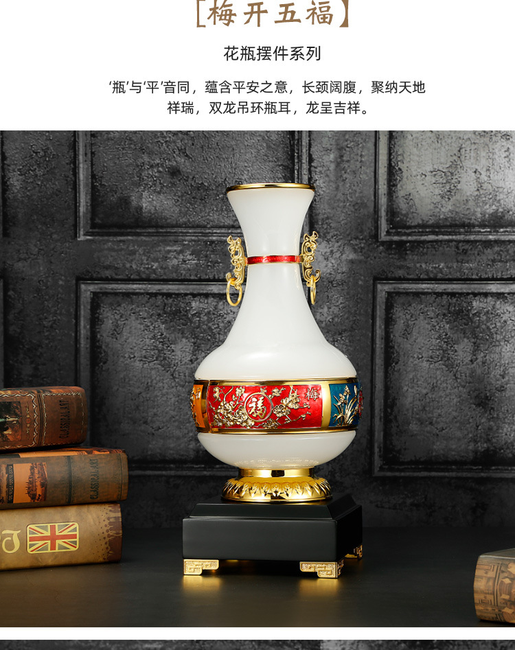Enamel colored glazed jade gourd ornaments, commemorative gift ornaments for good fortune and happiness, Chinese-style home decorations, and national trend pic 5