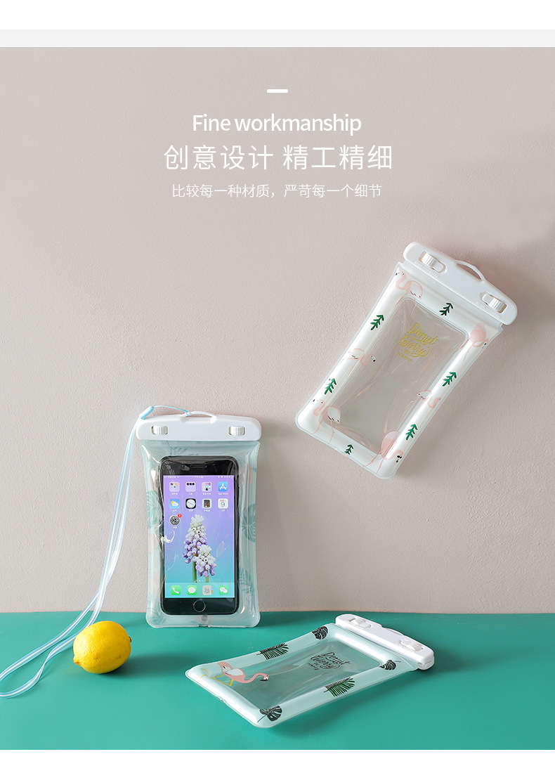 防水袋手机可触屏可漂浮外卖骑手防水袋游泳温泉漂流拍照器潜水套详情4