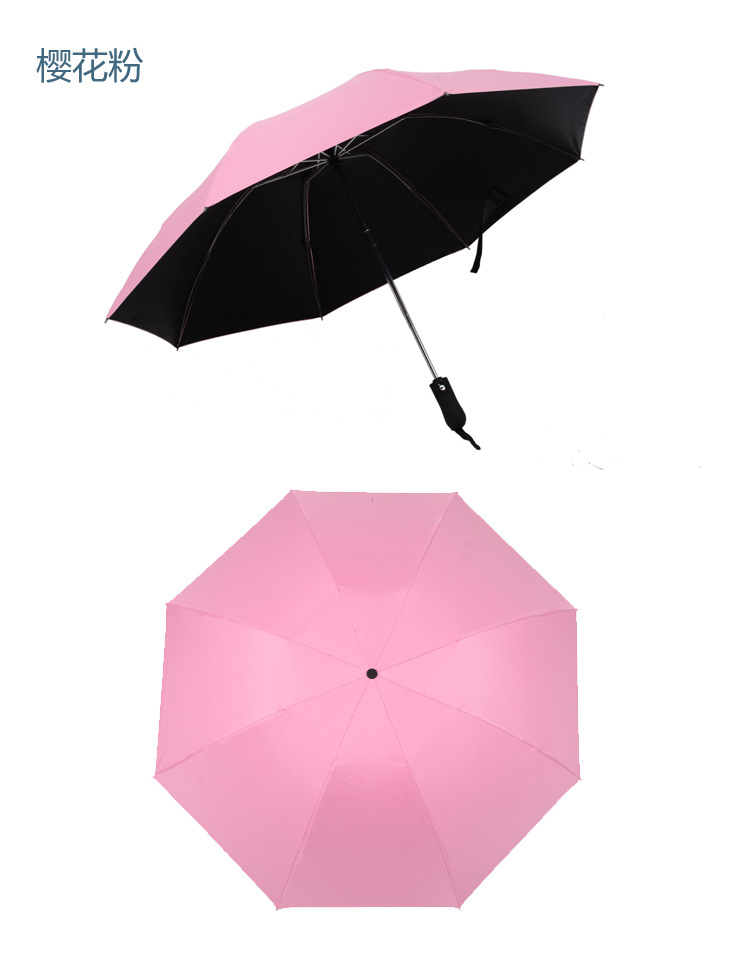 Wholesale creative three-fold umbrellas, fully automatic reverse umbrellas, folding black rubber sun umbrellas, outdoor car umbrellas, sunshade umbrellas pic 21