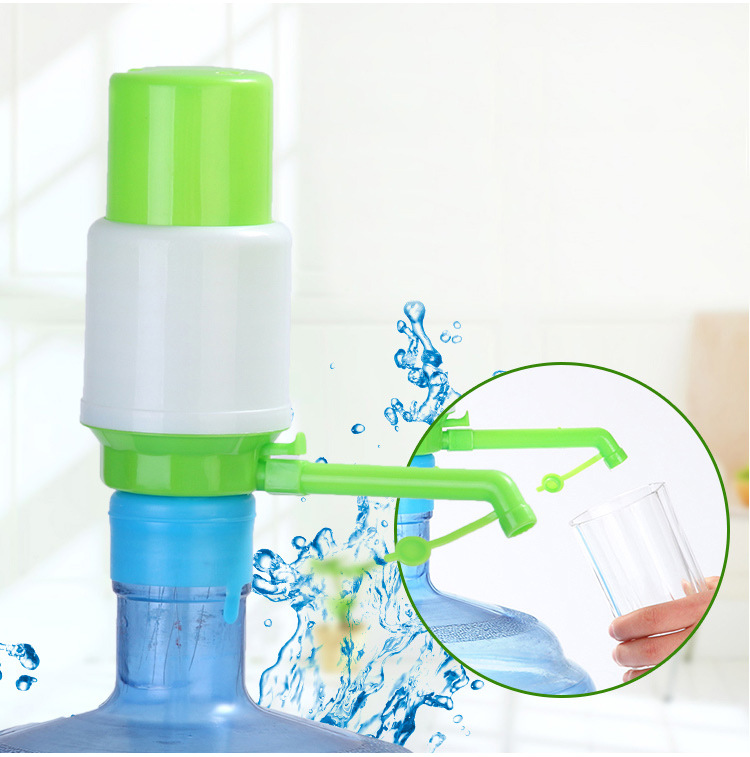 蓝白手动压水器 家用不锈钢压水泵 手摇式取水器详情2