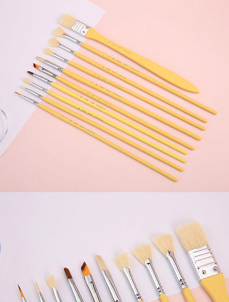 Venta directa de fábrica 10pcs multifunción pinceles de aceite al por mayor acuarela guache acryl painting pen set para arte pic 19