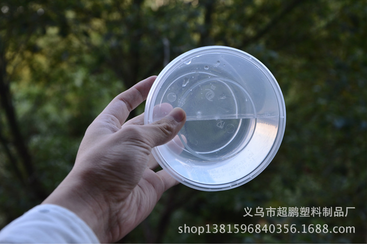 1000ML round disposable lunch box, rectangular plastic packaging, thickened transparent takeout lunch box, fast food bento bowl pic 13