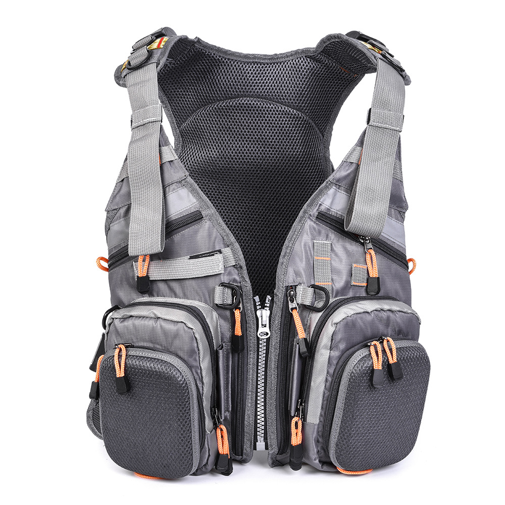 Fishing vest + life jacket + backpack, multi-functional life jacket, fly fishing backpack with multiple pockets pic 17