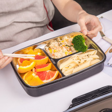 304不锈钢保温饭盒便当盒快餐盘学生带盖便携食堂办公双层午餐盒详情5