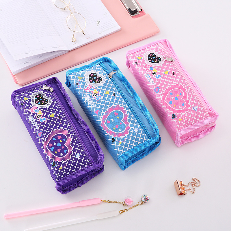 新款足球运动会防水牛津布双拉链特价笔袋  学生简约大容量铅笔盒详情1