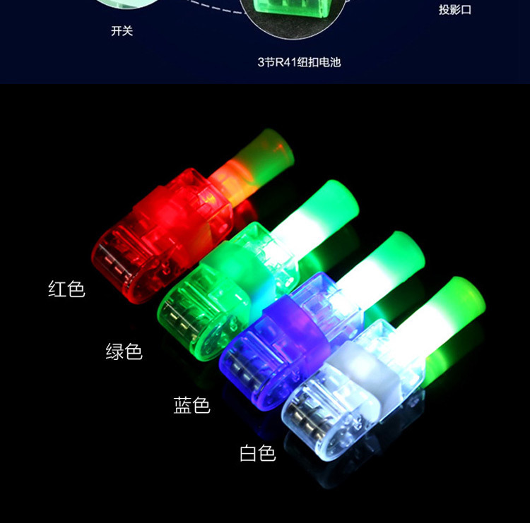 卡通手指投影灯手指灯戒指灯 LED摆地摊热卖货源儿童发光玩具详情3