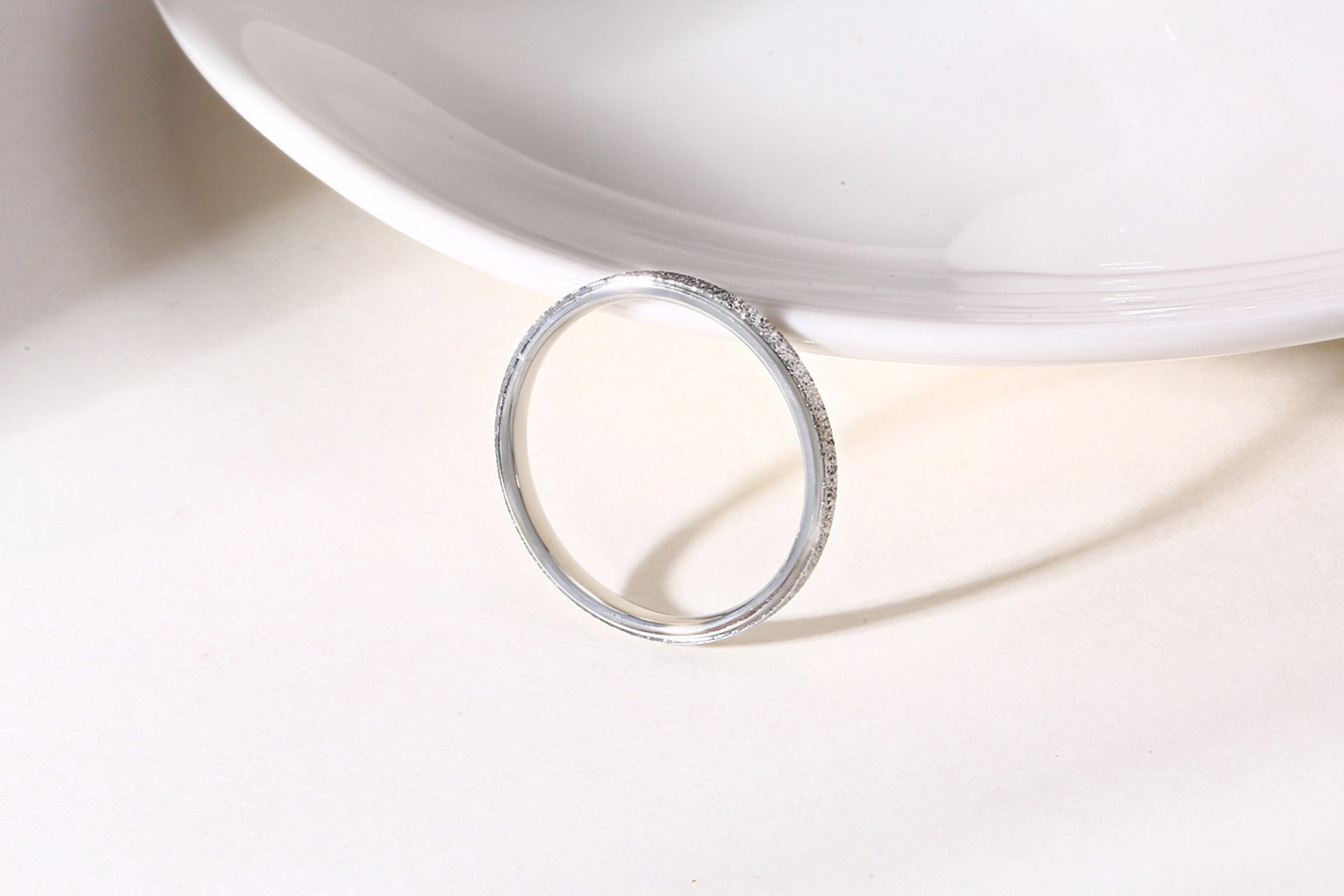 欧美跨境不锈钢饰品玫瑰金色2/4/6/8mm磨砂钛钢戒指男女小众厂家详情8