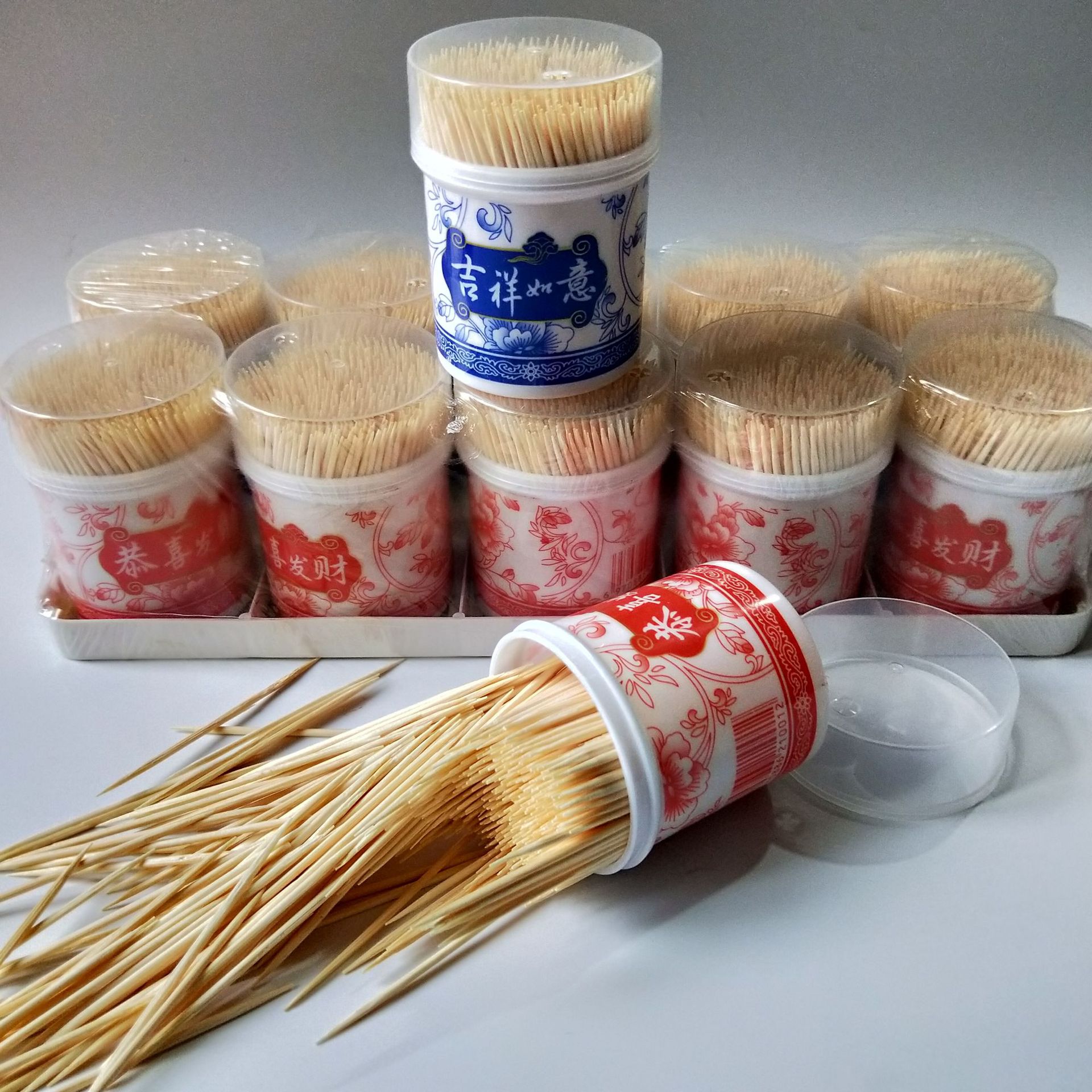 【1-1 Zone 】【 Blue and White Porcelain Toothpicks 】10/ card 400/ box 2 yuan store blue and white porcelain toothpicks, canned toothpicks, bottled toothpicks, double-sided toothpicks 1 yuan supply pic 4