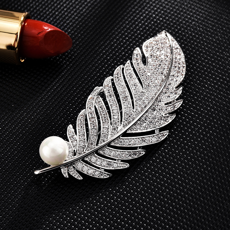 新款春季胸针女高档简约别针时尚创意胸针别镂空树叶羽毛百搭精致详情13