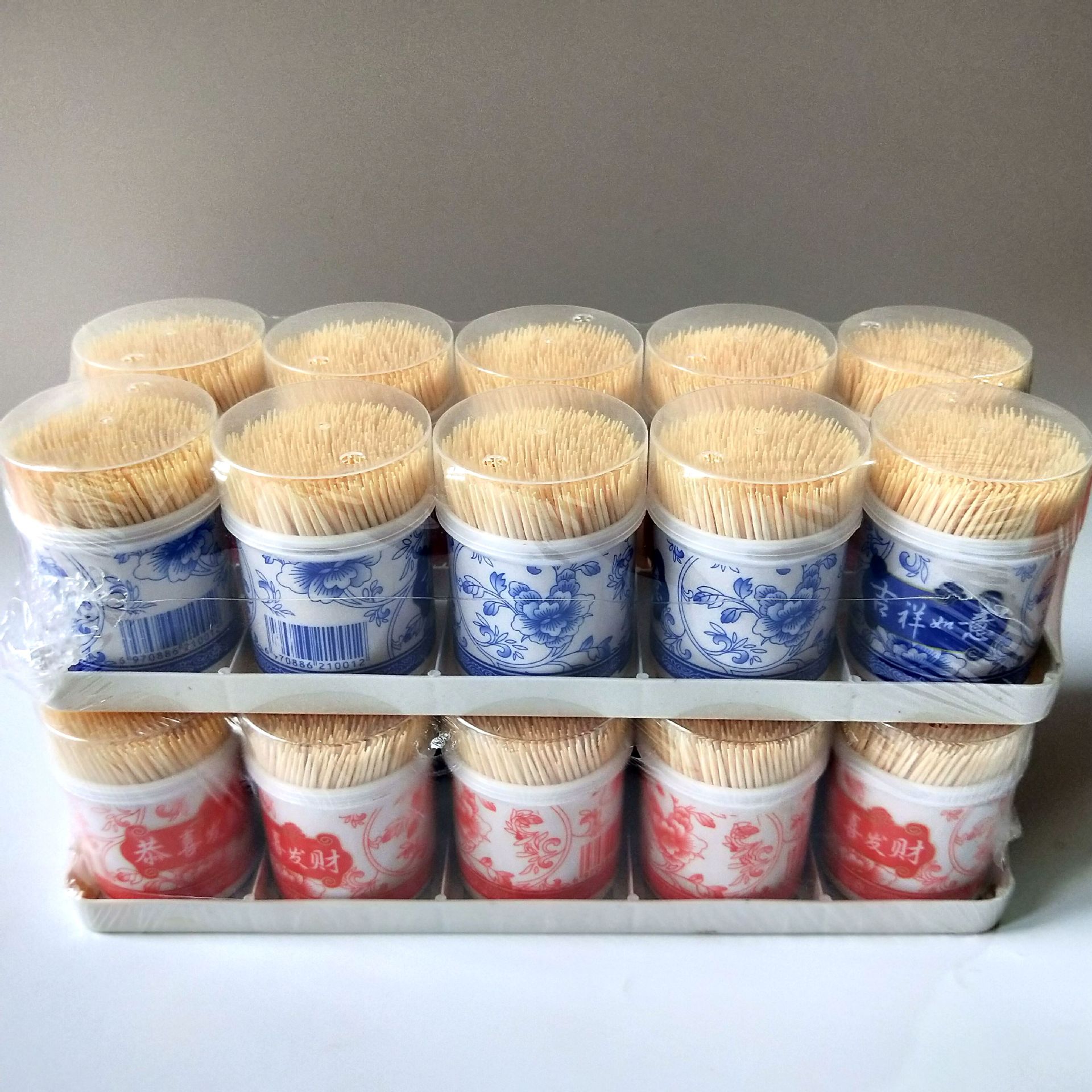 【1-1 Zone 】【 Blue and White Porcelain Toothpicks 】10/ card 400/ box 2 yuan store blue and white porcelain toothpicks, canned toothpicks, bottled toothpicks, double-sided toothpicks 1 yuan supply pic 5