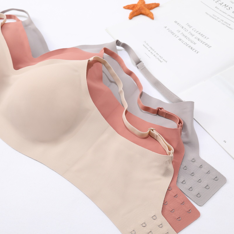 日本无痕内衣胸罩女聚拢舒适美背纯色透气莫代尔收副乳u型文胸详情17