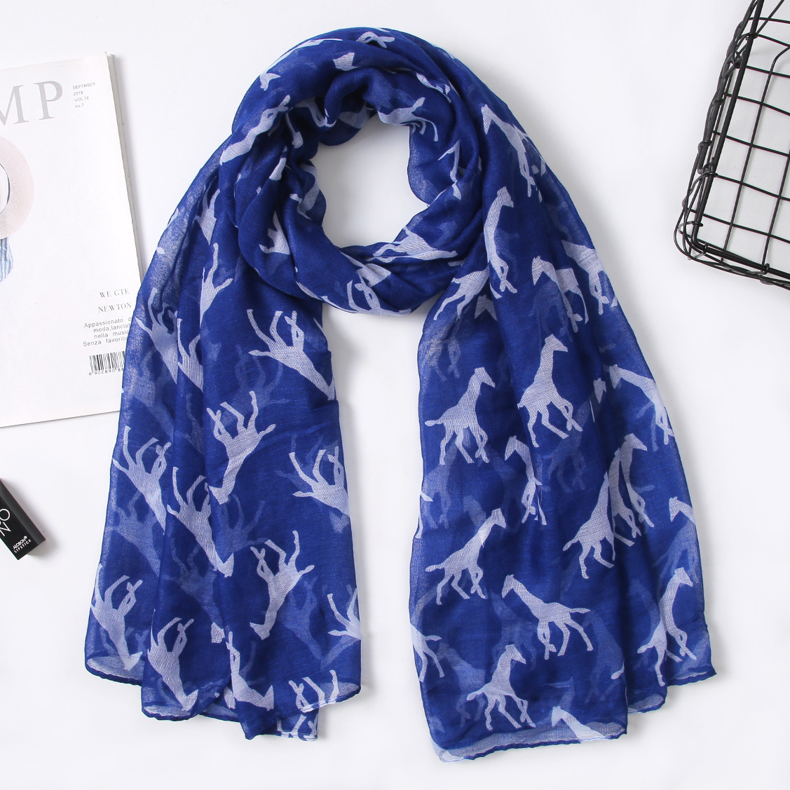 Hot-selling giraffe-printed Parisian gauze scarves, animal scarves wholesale, AliExpress, Amazon bestsellers wholesale pic 6