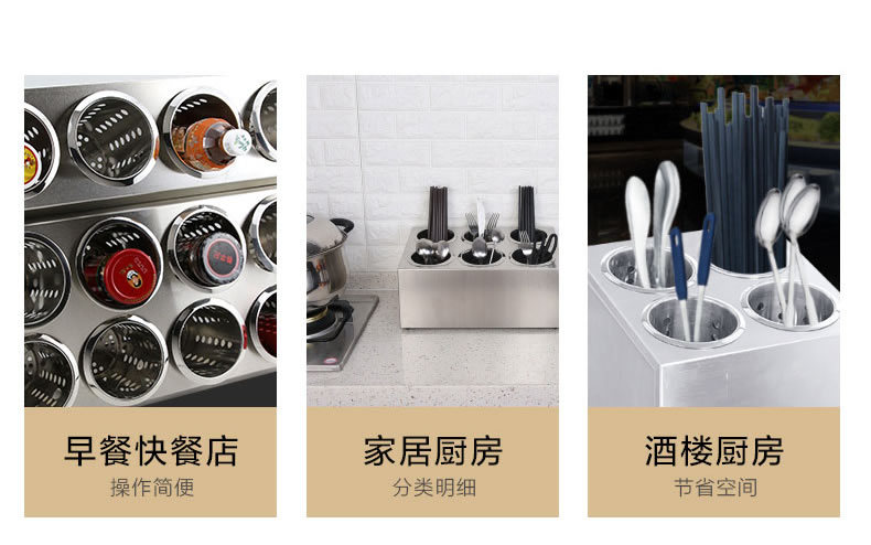 不锈钢收纳刀叉滤水收纳吸管盒箱吧台不锈钢盒筷盒架餐具详情6