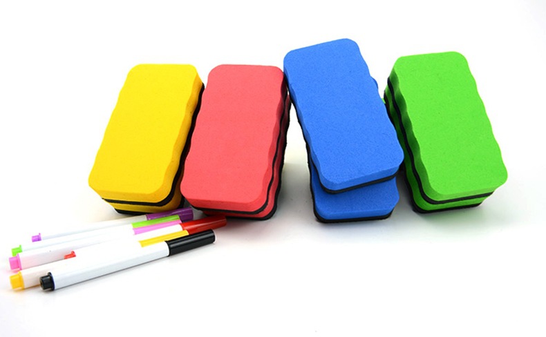 EVA white board eraser, color LOGO teaching, rectangular easy-to-clean felt eraser, clean printed black board eraser, can be wiped pic 6