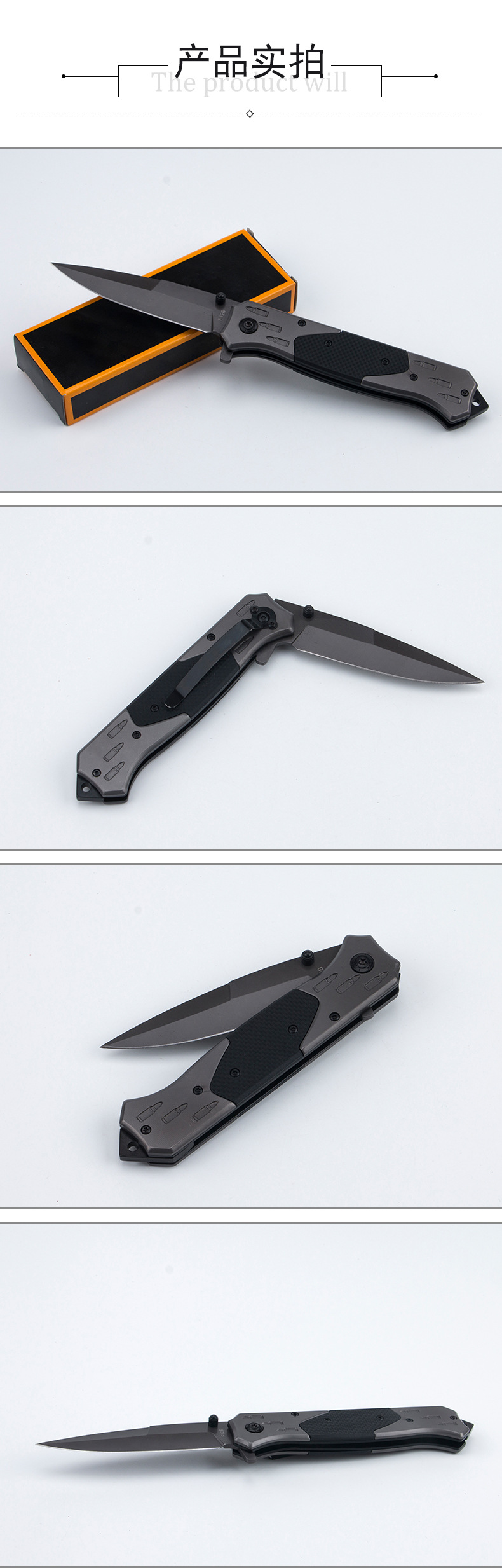 Outdoor folding knife, high-hardness survival fruit knife, portable knife, sharp self-defense knife, folding knife pic 3