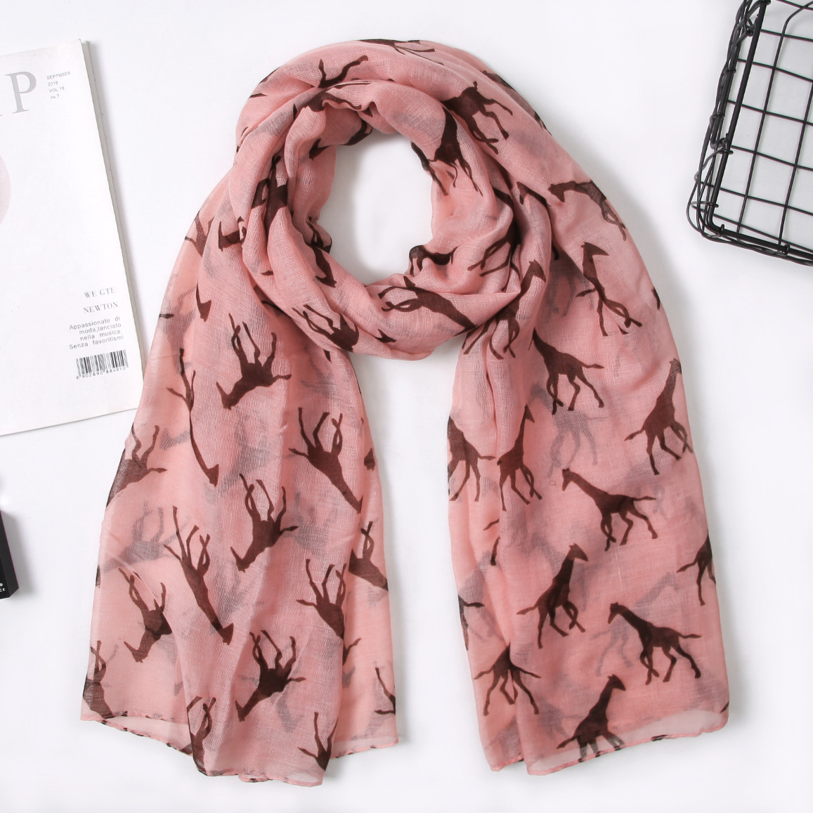 Hot-selling giraffe-printed Parisian gauze scarves, animal scarves wholesale, AliExpress, Amazon bestsellers wholesale pic 8