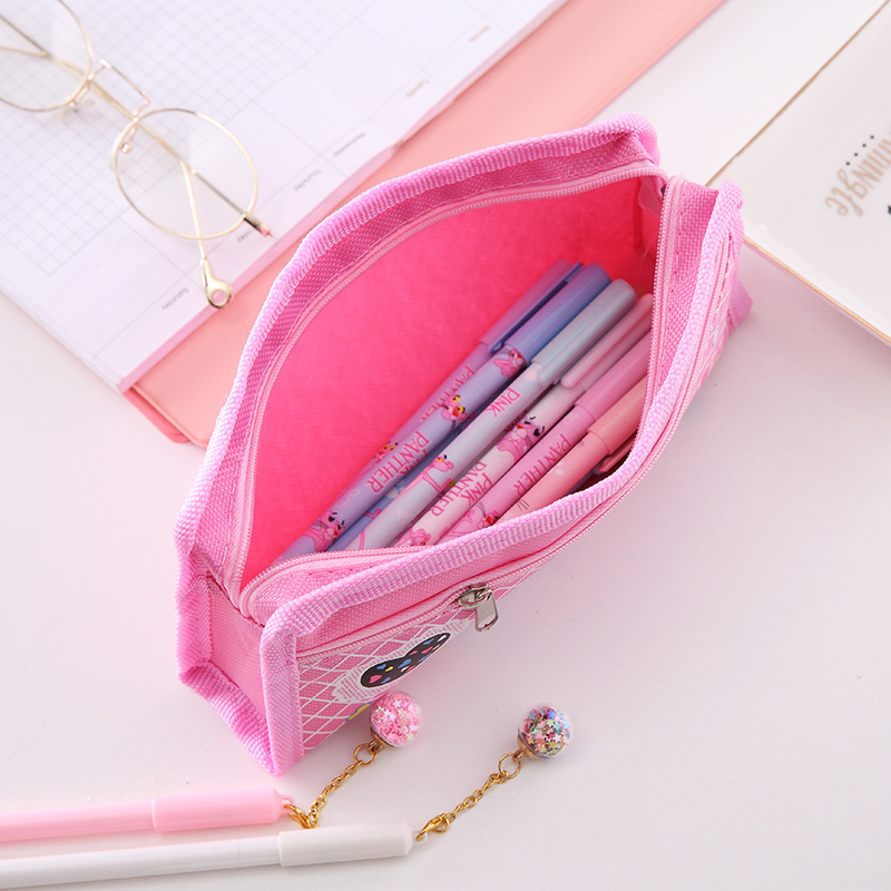 新款足球运动会防水牛津布双拉链特价笔袋  学生简约大容量铅笔盒详情5