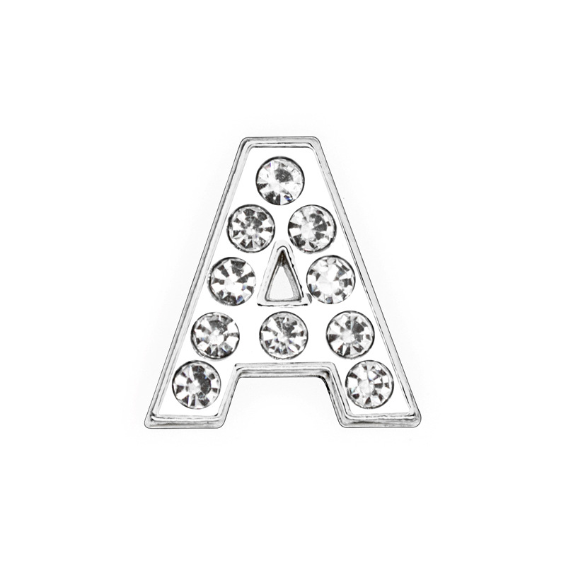 Alloy full diamond letter, water diamond letter jewelry diy personalized bracelet, key chain, thin band jewelry accessories pic 16