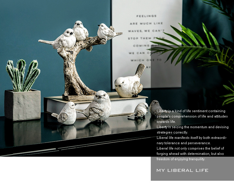 Direct sales from the manufacturer of creative American-style bird ornaments, home interior resin handicrafts, display models, and soft furnishings pic 1