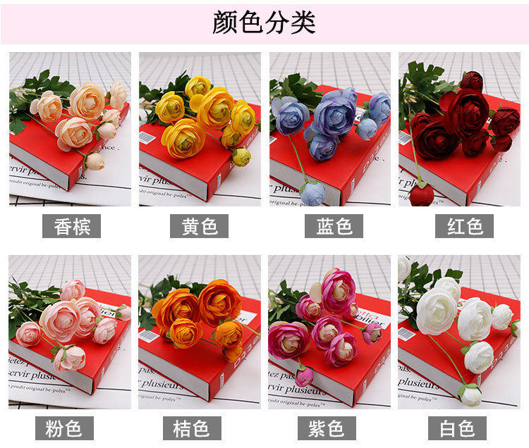 欧丽菲仿真四头露莲假花花束室内装饰摆件宠物园艺花盆容器仿真花艺品详情5