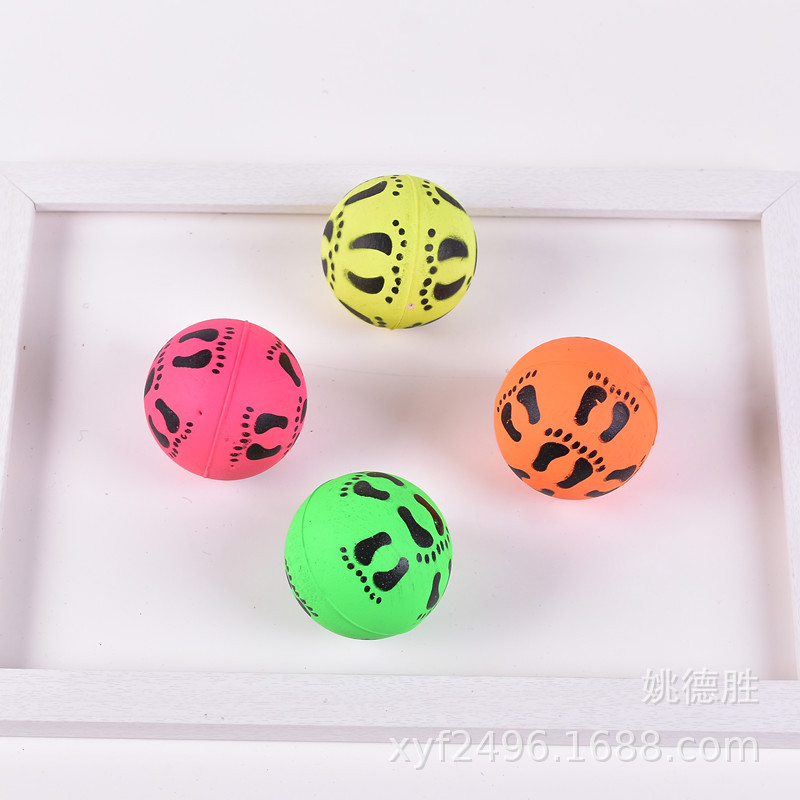 Factory direct sales 6.3cm rubber foam dog biting pet elastic children stress-relieving throwing toy balls pic 2