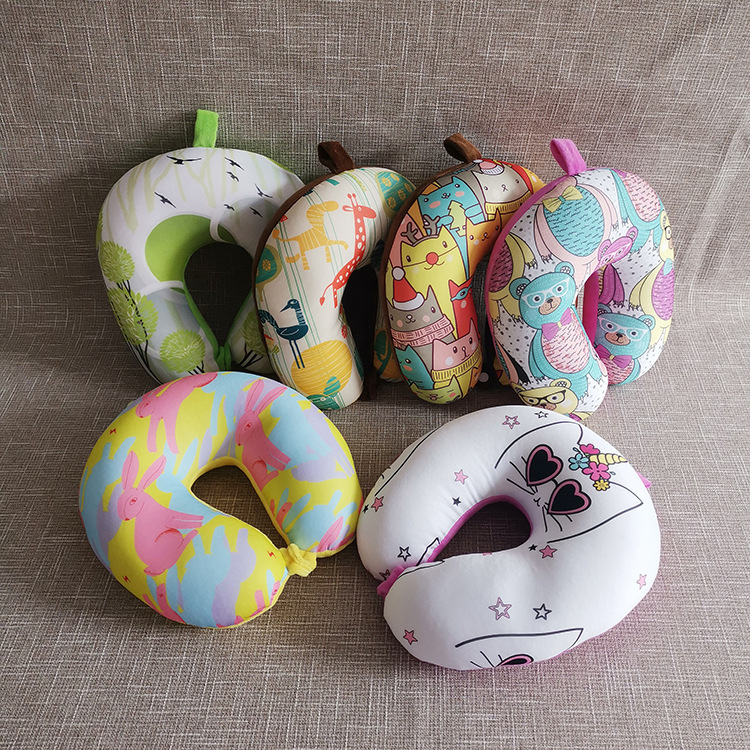 Customized U-shaped pillow with EPS printed and gold-embossed LOGO neck support pillow, side sleep travel breathable back support pillow pic 16