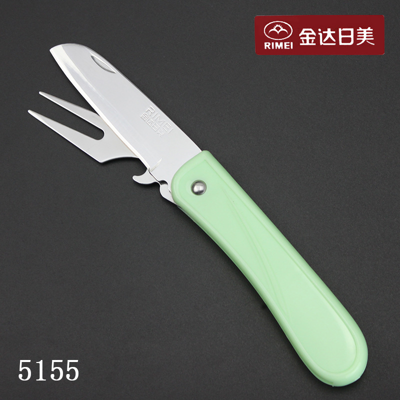 金达日美 5154不锈钢水果刀折叠便携瓜果刀 5155削皮器多功能小刀详情7