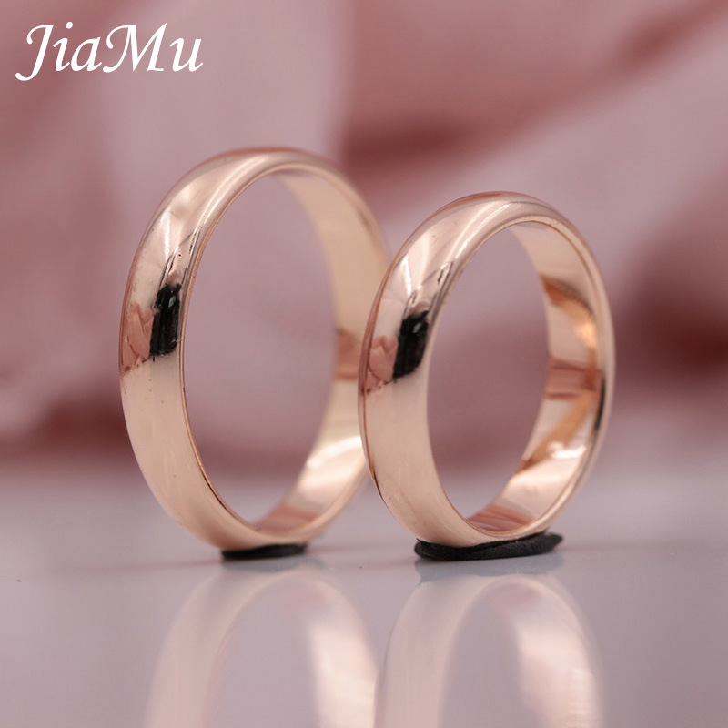 亚马逊速卖通跨境时尚简约欧美光面圆形玫瑰金戒指厂家直供批发详情5