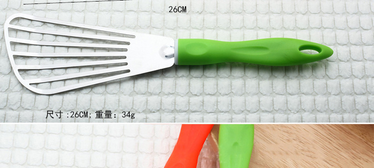 Kitchen gadgets: candy-colored handle, stainless steel cooking, slanted spatula, pancake spatula, pan-frying dumpling and fish spatula pic 7