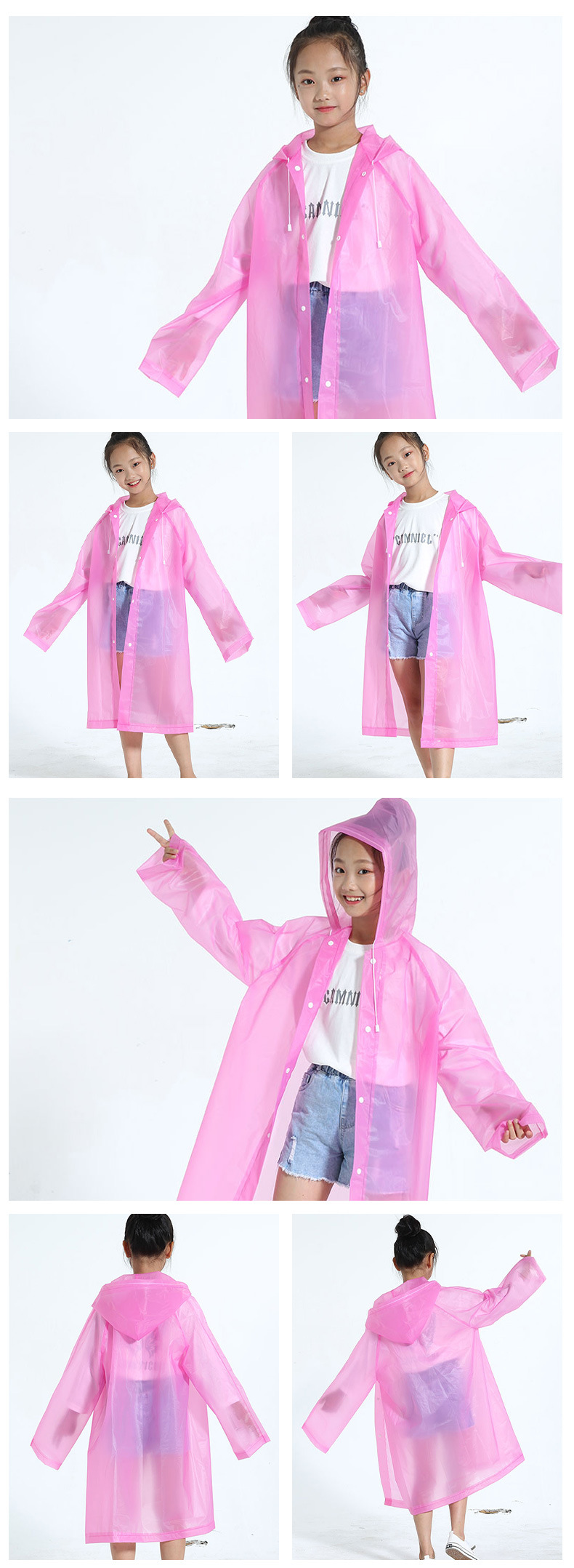 明嘉儿童雨衣全身连体雨衣男童女童加印学生PEVA雨衣工厂现货批发详情1