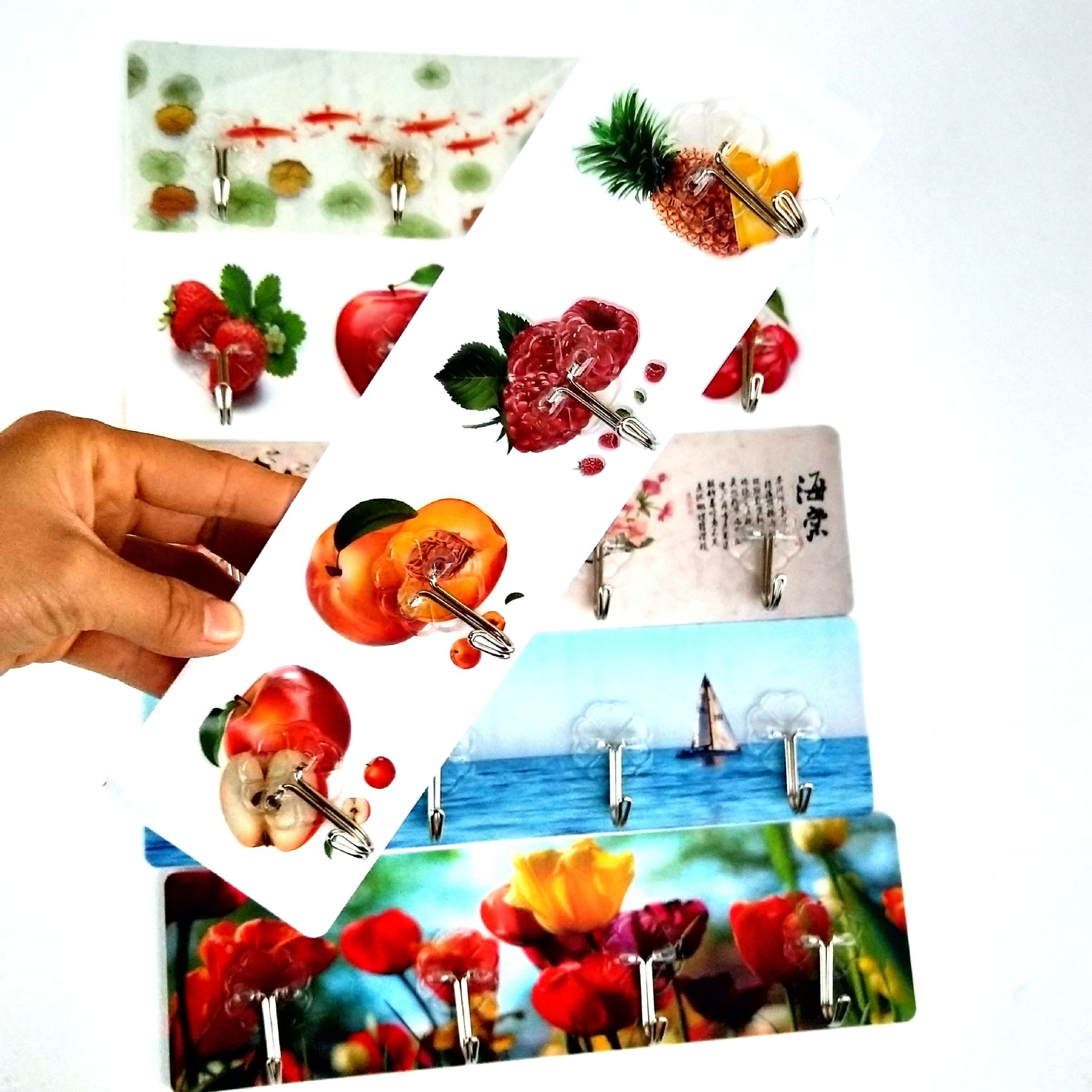 【 Zone 1-1 】904/4 continuous Hook 50/ Pack 450/ box Traceless Adhesive Hook 513 Traceless Hook four-Row Adhesive Hook Hot Sale New Style at street stalls pic 7