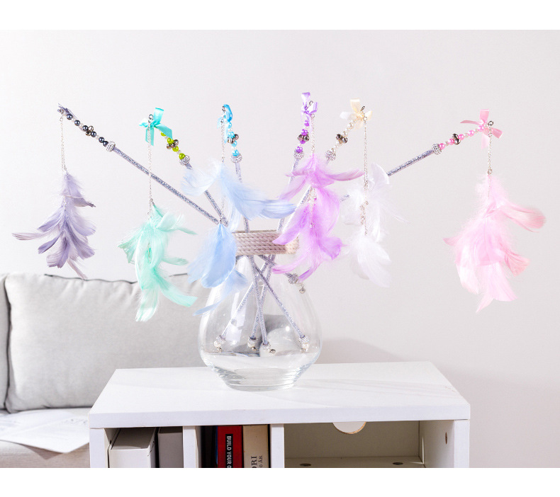 宠物用品可拆卸带铃铛羽毛逗猫棒耐抓耐损猫互动逗猫棒厂家代发详情3