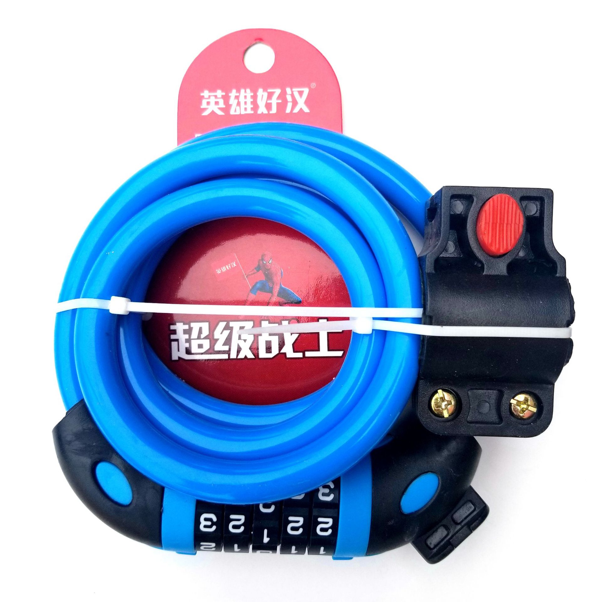 Mountain bike five-digit combination lock, bicycle lock, wire chain lock, cycling equipment accessories, smooth vehicle industry pic 2