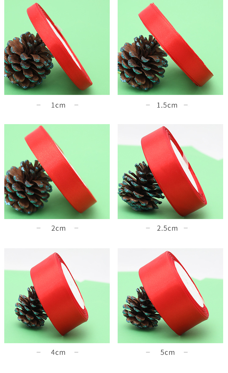 Tianmei Red Ribbon 0.3-5CM red silk ribbon, satin ribbon packaging, colorful ribbon, wedding decoration, DIY polyester material pic 10